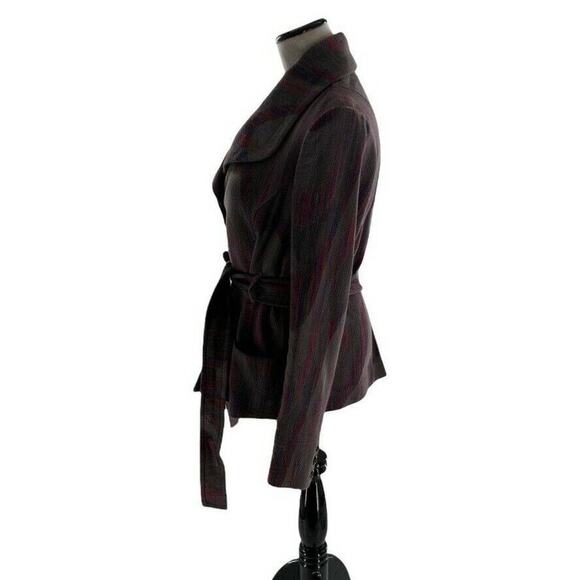 Anthropologie Cidra Womens Belted Asymmetric Hem Front Pockets Boho Jacket Sz 10 - Picture 2 of 9